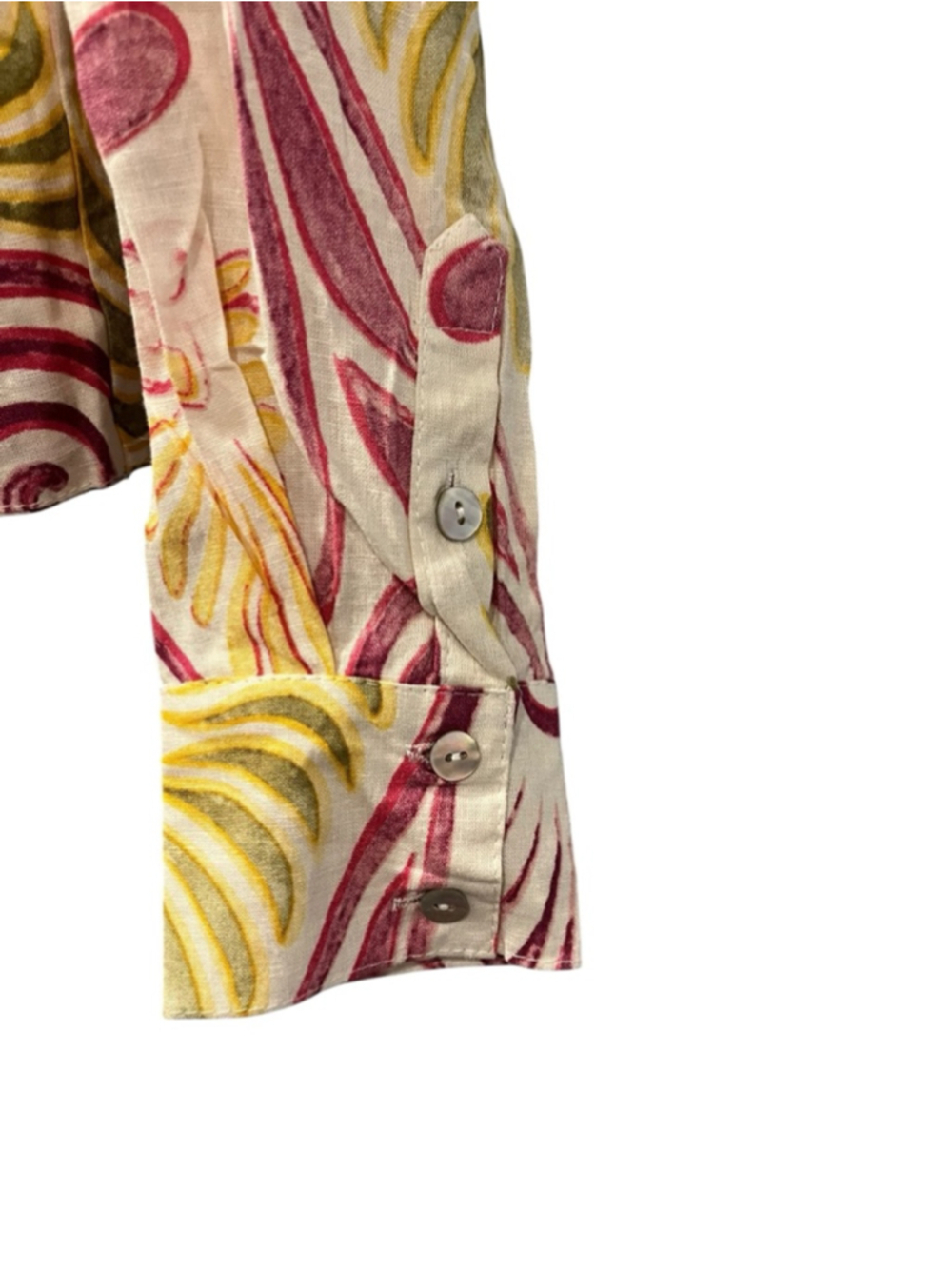 Christian Siriano NY Linen Blend Tie Front Top Retro Paisley Floral Size Medium - Picture 4 of 12